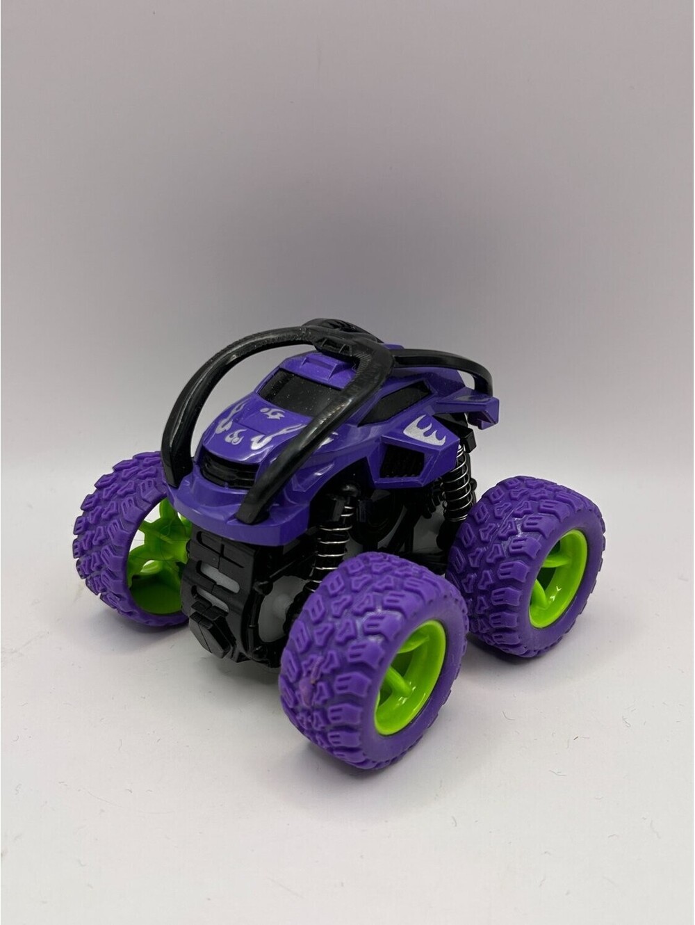 Purple Friction Powered 4WD Monster Truck 360 Stunt Car Toy Big Wheels Inertia